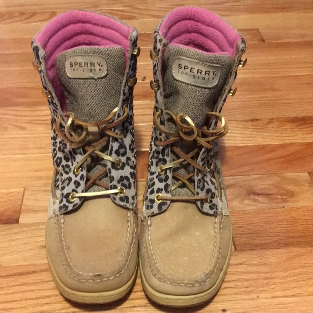 Leopard print Sperry Top-Sider boots